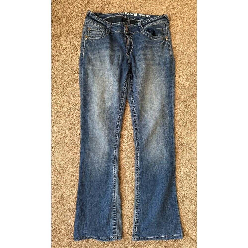 Wallflower Jeans Womens 11 Blue Bootcut Mid Rise Medium Wash Denim Stretch